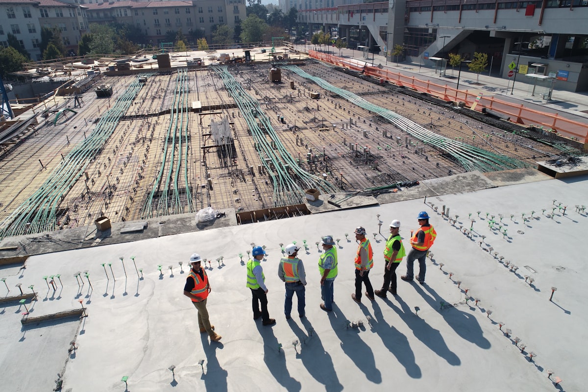 Site team reviewing progress